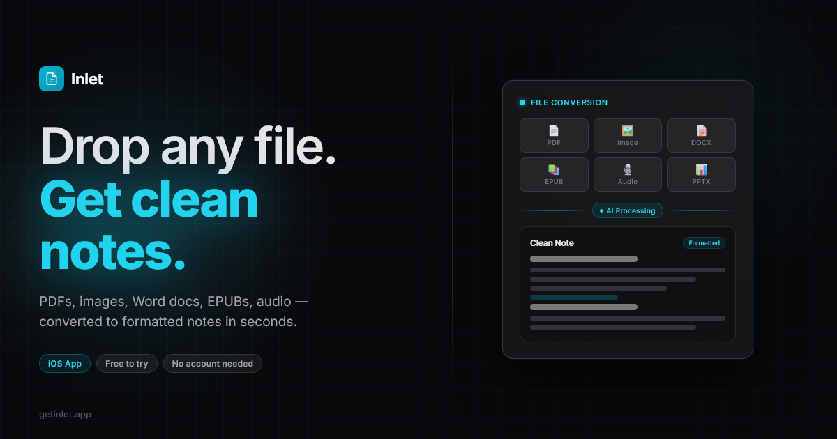 Inlet | Convert Files to Notes